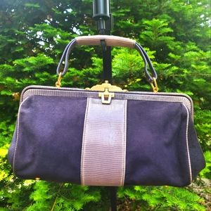 Via Spiga Purple Goat Suede & Leather Home Hardware Hand Bag